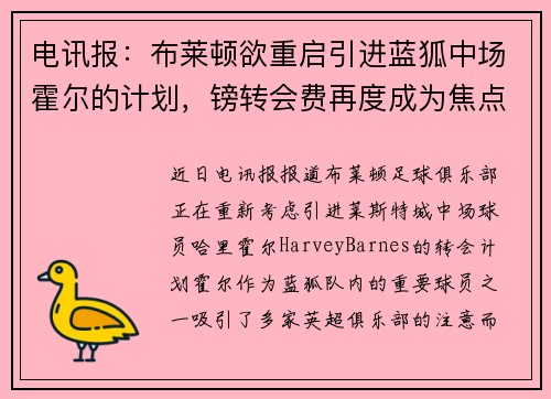 电讯报：布莱顿欲重启引进蓝狐中场霍尔的计划，镑转会费再度成为焦点